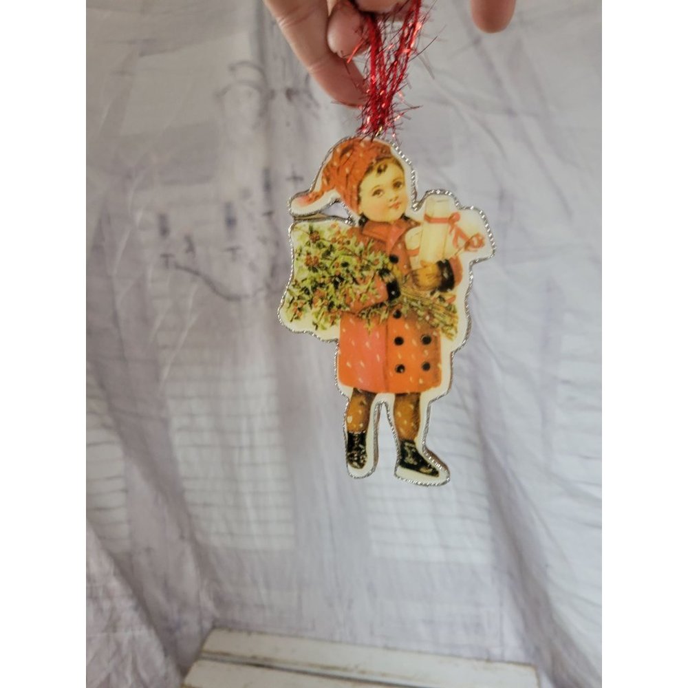 Silvestri Rhein Victorian child glitter pencil ornament Xmas holiday tree